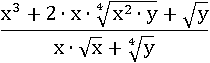 (x^3+2∙x∙∜(x^2∙y)+√y)/(x∙√x+∜y)