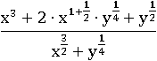 (x^3+2∙(x^(1+1/2))∙(y^(1/4))+y^(1/2))/(x^(3/2)+y^(1/4))