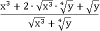 (x^3+2∙(√(x^3))∙∜y+√y)/(√(x^3)+∜y)